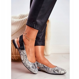 Women's Ballerinas Sergio Leone Gray Snake BL615 Lilon beige black grey 1