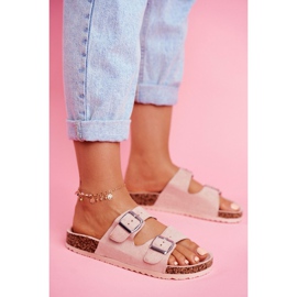 EVE Women's Slippers On Cork With Clasps Pink Si Senor 3