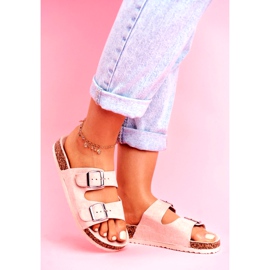 EVE Women's Slippers On Cork With Clasps Pink Si Senor 1