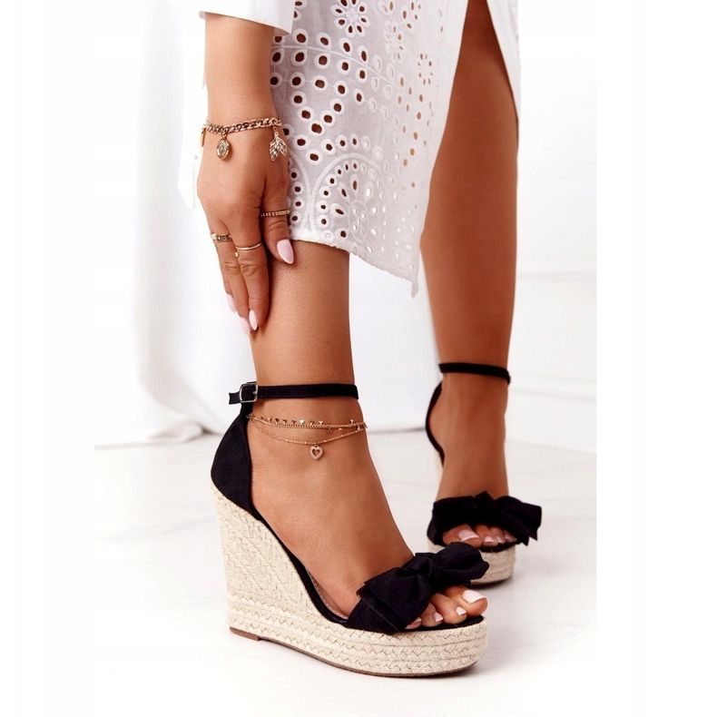 Black Wedge Sandals With Braided Black Go For It 2