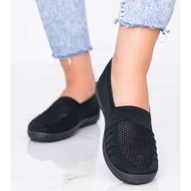 Deep black openwork Slip On sneakers 1
