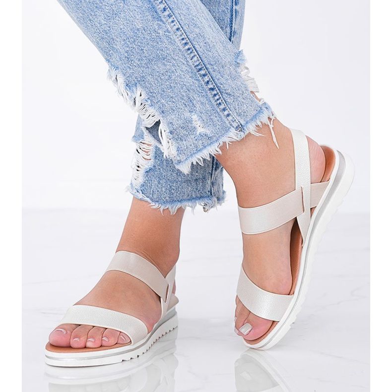 Beige sandals on a thick Cro sole 1