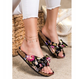 Bona Slippers With A Floral Pattern multicolored 1