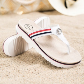 Filippo Leather Flip Flops white 1