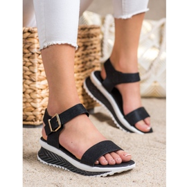 Groto Gogo Sandals On The Platform With Glitter black 1