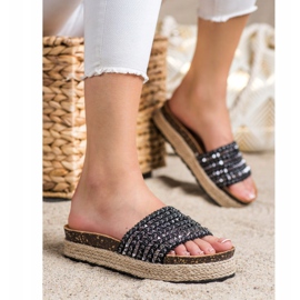 Groto Gogo Black Slippers With Studs 2