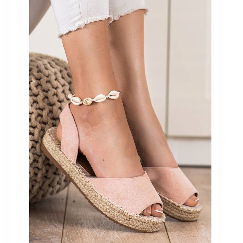 Ideal Shoes Slip-on Espadrilles pink 1