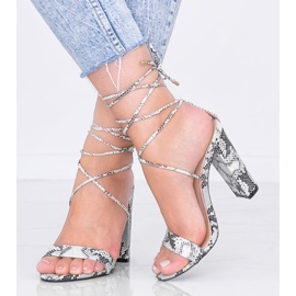 Black Veni snake skin tied sandals white 1