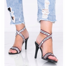 Black Venusi high heel sandals 1