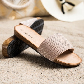 Bona Elegant Slippers With Cubic Zirconia pink 1