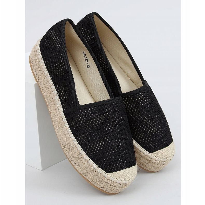Black women's espadrilles A666-ESP-1 Black 1