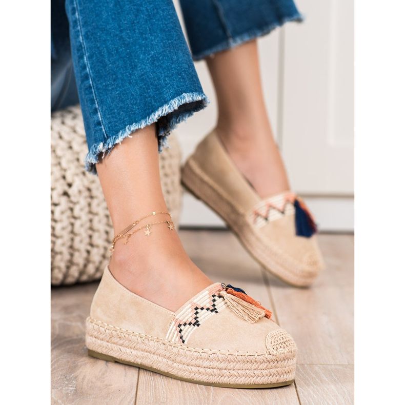Coura Suede Espadrilles With Fringes beige 1