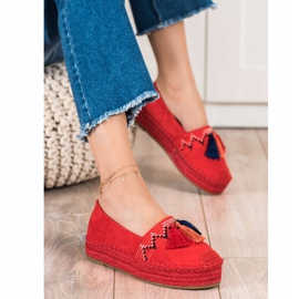 Coura Suede Espadrilles With Fringes red 1