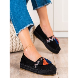 Coura Suede Espadrilles With Fringes black 1