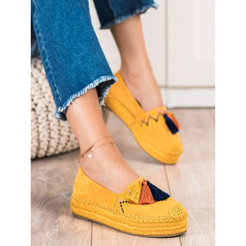Coura Suede Espadrilles With Fringes yellow 1