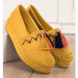 Coura Suede Espadrilles With Fringes yellow 2