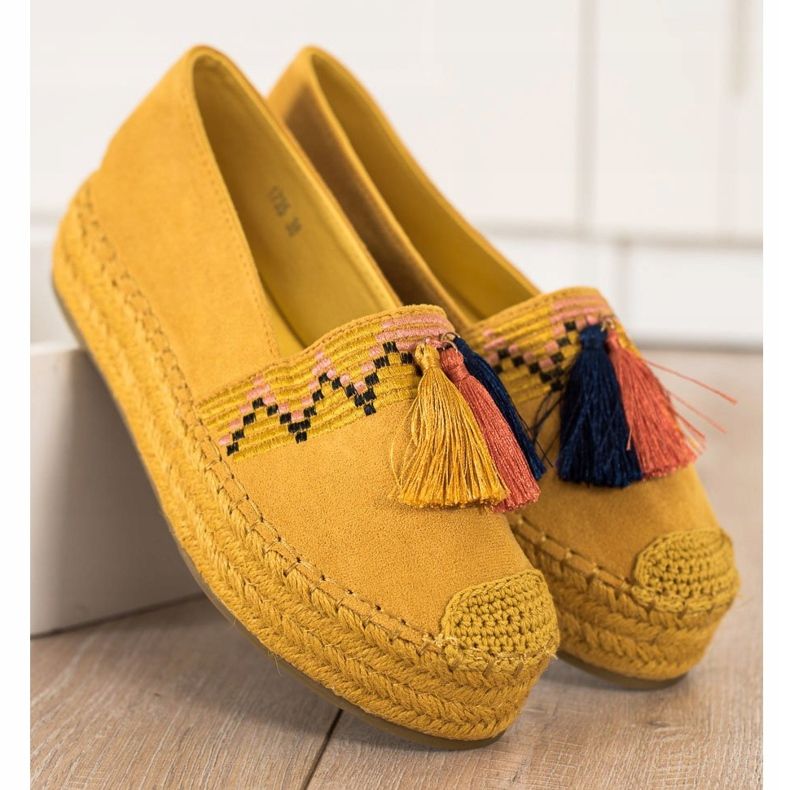 Coura Suede Espadrilles With Fringes yellow 2