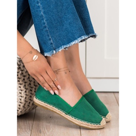 SHELOVET Green Openwork Espadrilles 1