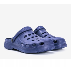 David's navy blue slippers for men 1