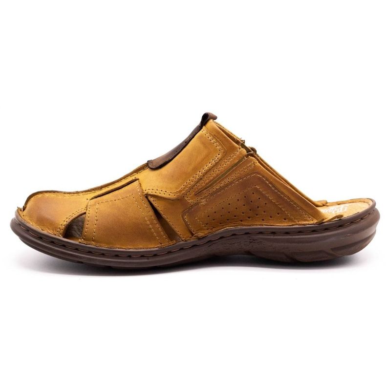 Polbut Leather men's slippers 312 red multicolored orange 1