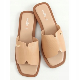 Women's beige slippers 3526 Camel 1