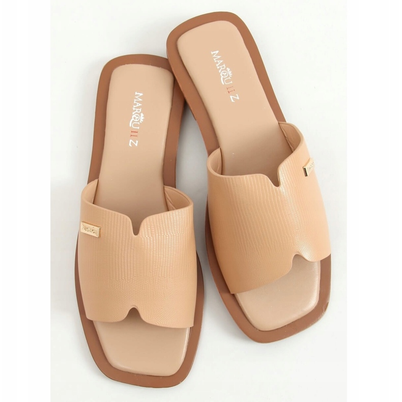 Women's beige slippers 3526 Camel 1
