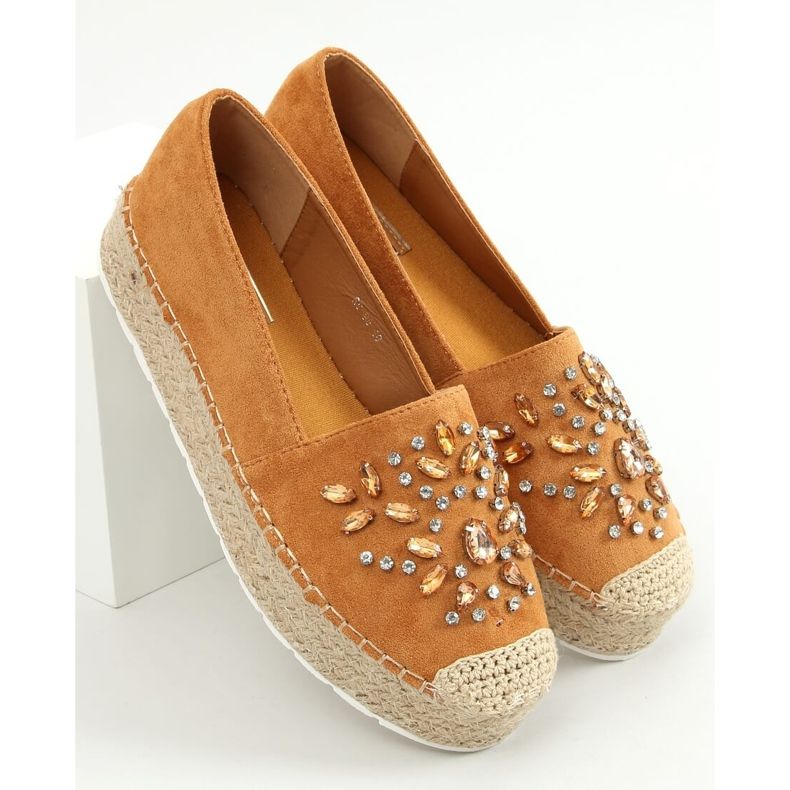 Espadrilles with camel RC-96 Camel stones brown 1