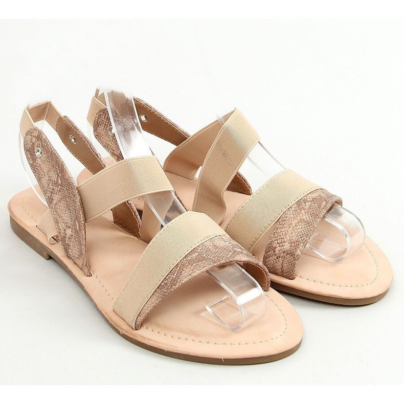 Women's beige sandals S060115 Khaki 1