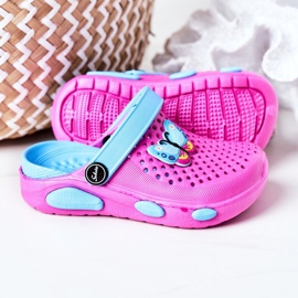 Children's Foam Slippers Kroks Fuchsia Olivia blue pink 2