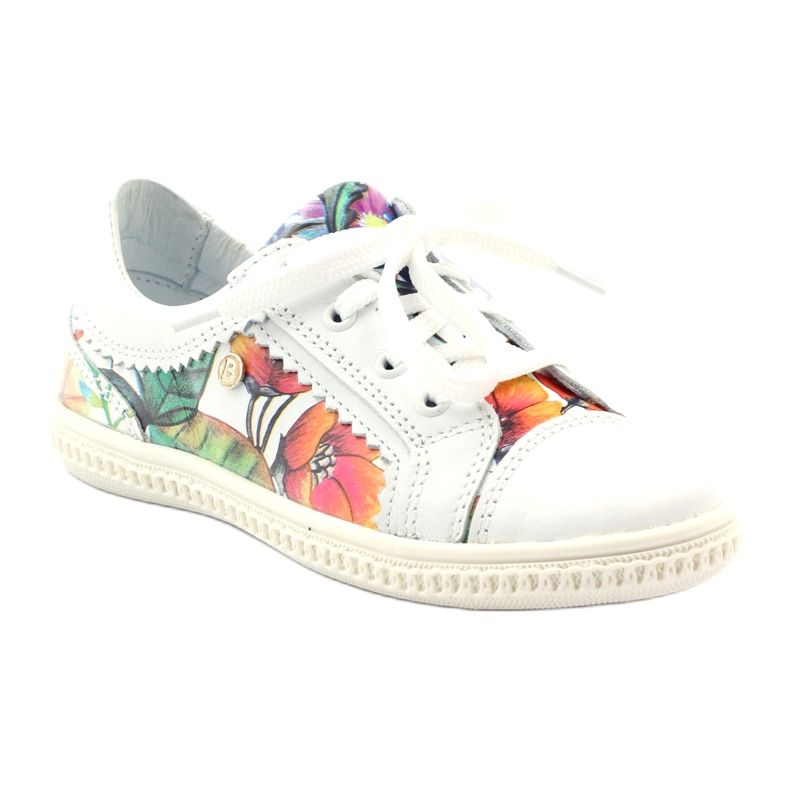 Girls' shoes flowers Bartek 15524 white purple orange green 1