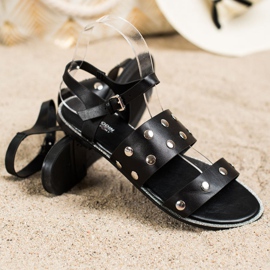Goodin Black Sandals With Rhinestones 1