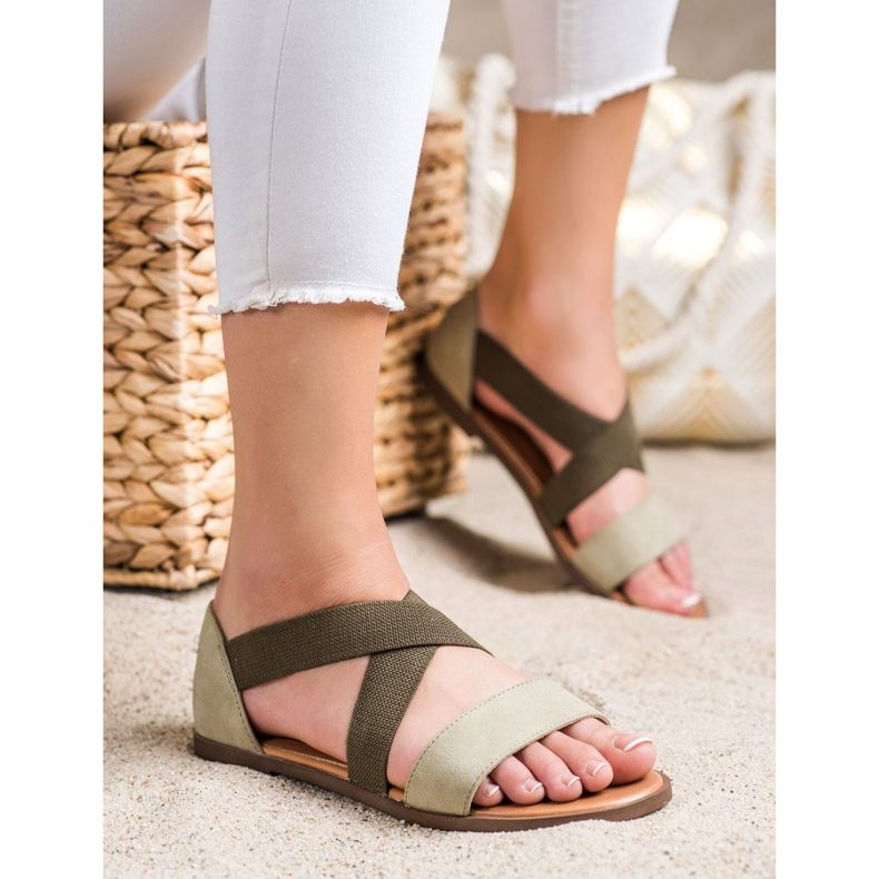 Comfortable Slip-On Sandals by Sergio Leone green 1