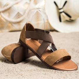 Comfortable Slip-On Sandals by Sergio Leone brown 1