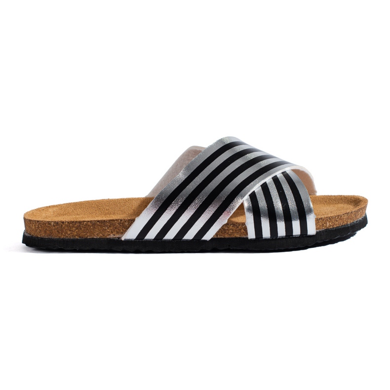 Bona Casual striped flip-flops black 1