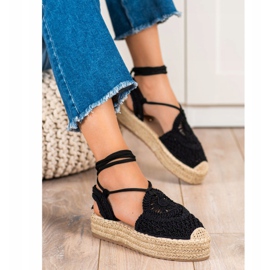 Seastar Tied Espadrilles On The Platform black 1
