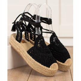 Seastar Tied Espadrilles On The Platform black 2