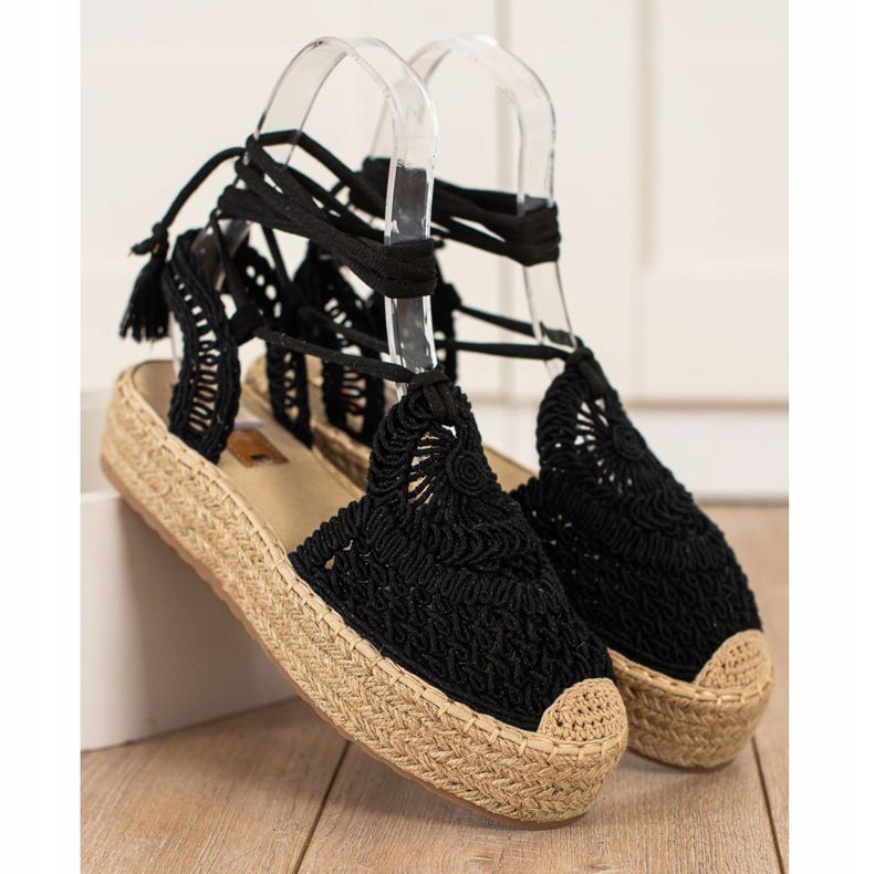 Seastar Tied Espadrilles On The Platform black 2