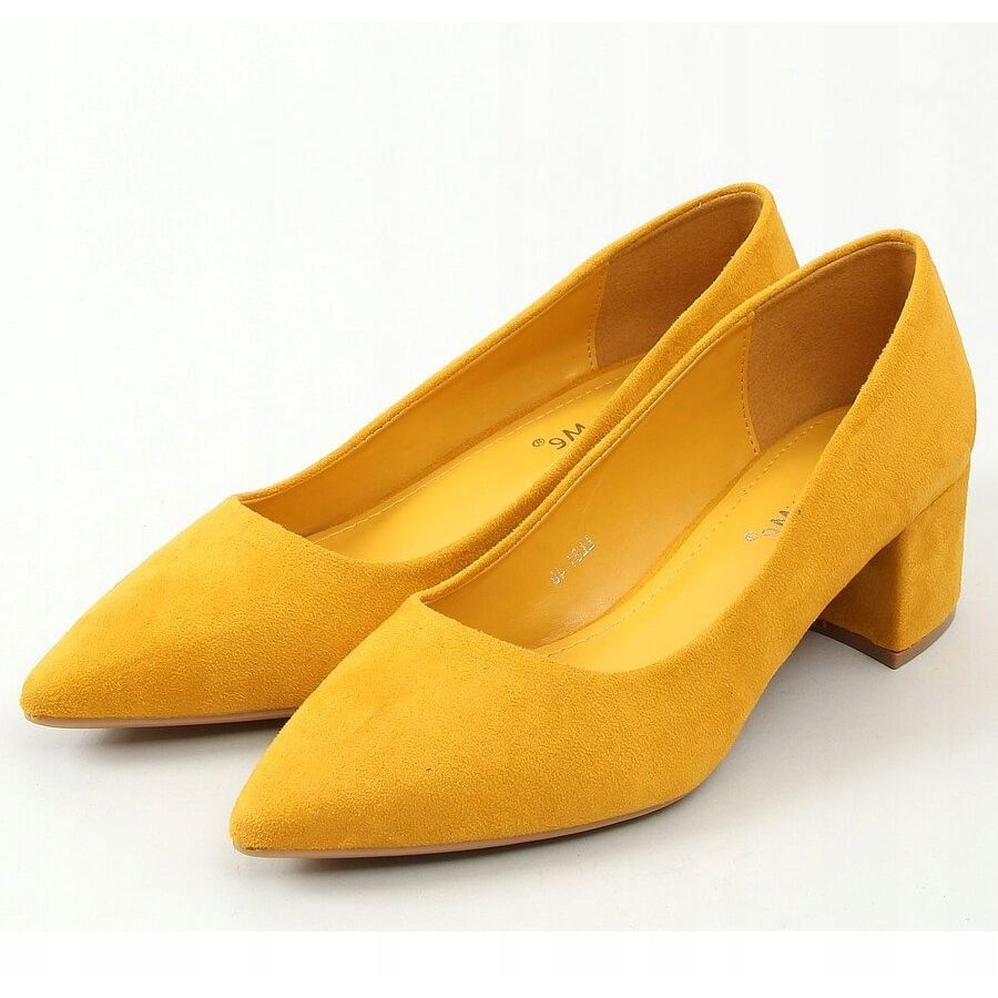 Yellow low 2025 heel shoes