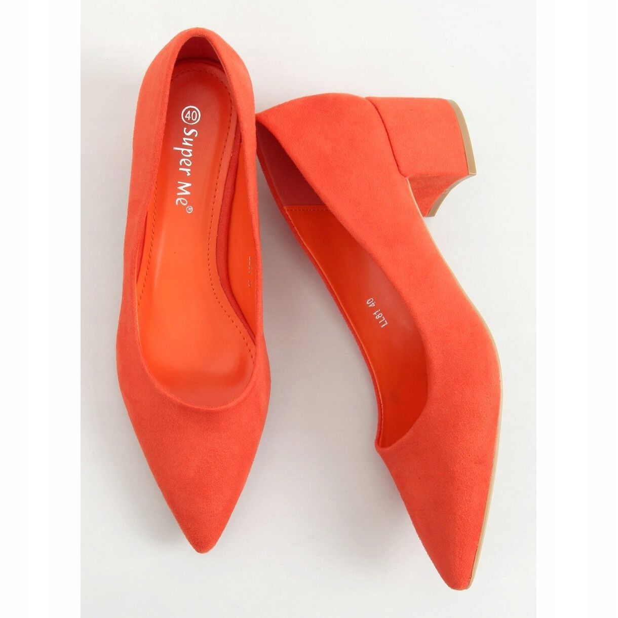 Orange low 2025 heel shoes