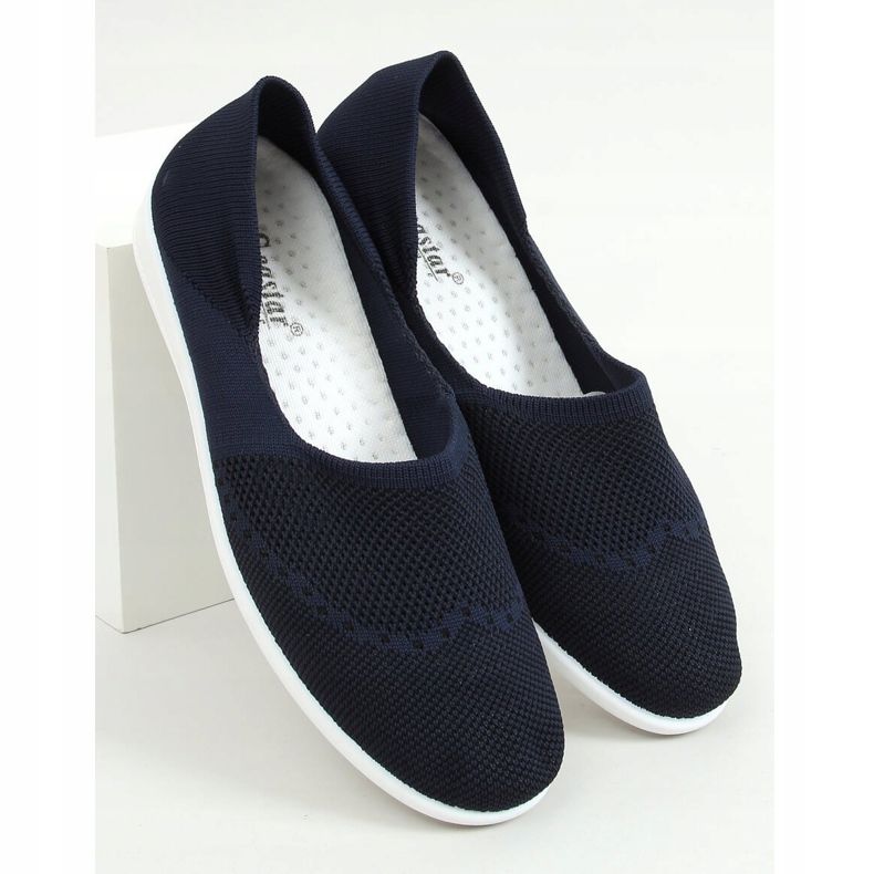 IC05 Navy navy blue sock ballerinas 1