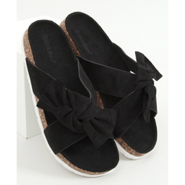 Black cork slippers 7853 Black 1