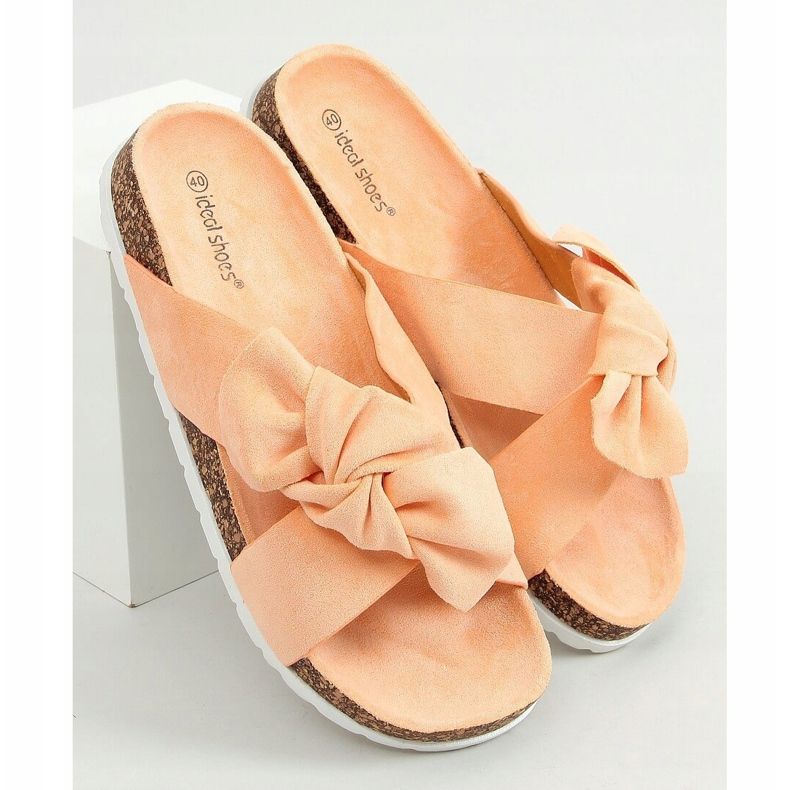 Apricot cork slippers 7853 Orange 1