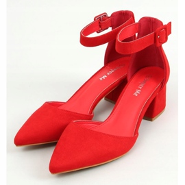 Pumps with wide heels red LL76 Red 1