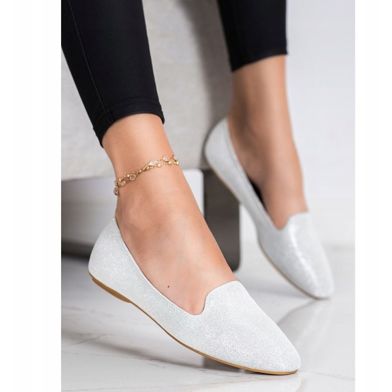 Super Mode Glitter ballerinas silver 1