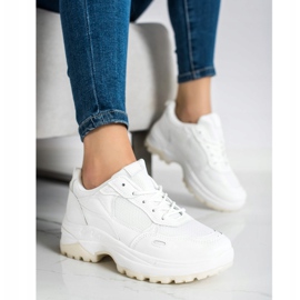 SHELOVET White Sneakers With Mesh 1