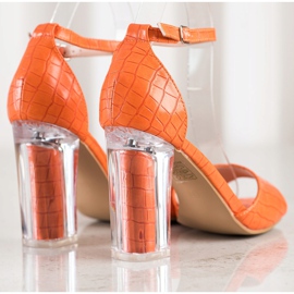 Renda Sandals With Transparent Heel orange 1