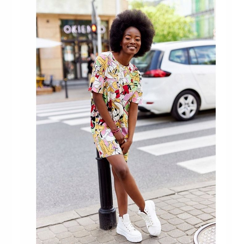 Women's High Sneakers On A Manhattan White Platform 2