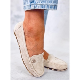 Women's loafers light beige GS14P Beige 1