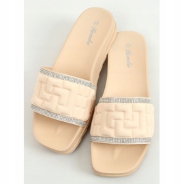 Women's beige slippers 35-211 Beige 1 Women's beige slippers 35-211 Beige 1