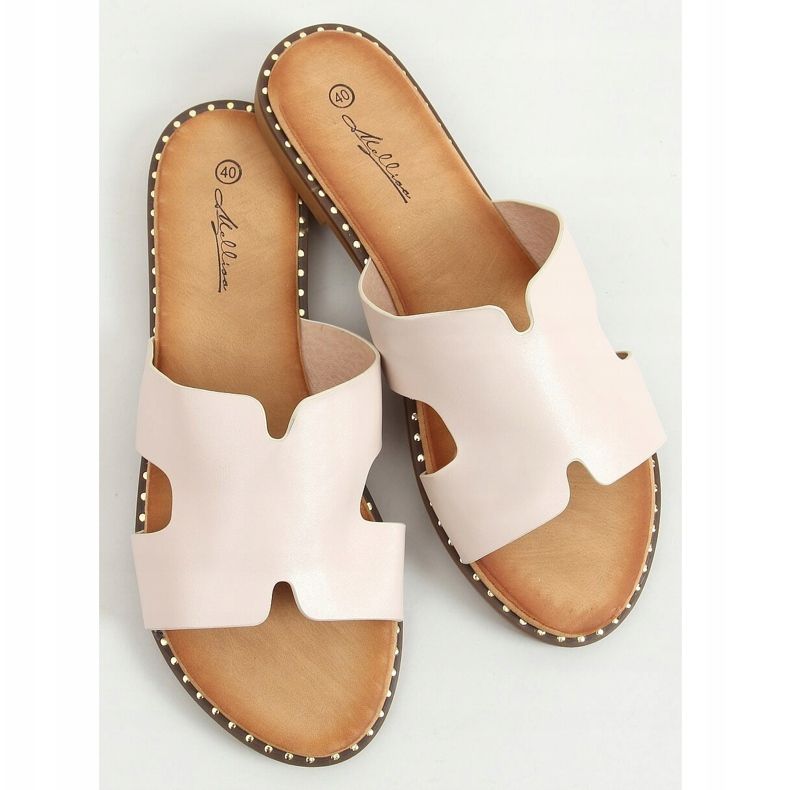 Women's beige slippers SL1525 Beige 1